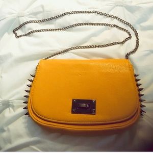 Yellow with spikes// satchel Bag.